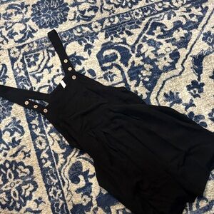 Black Overalls with Button Detail